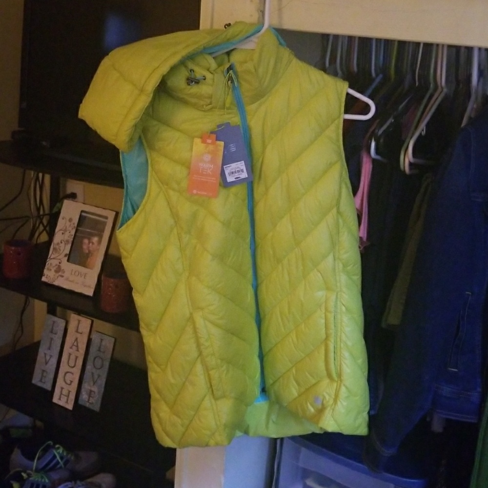 Tek gear hoodie teal and neon yellow